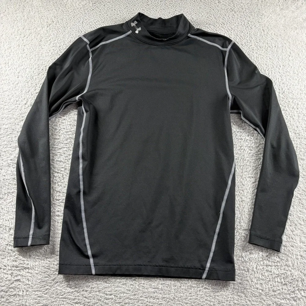 Under Armour Compression Shirt Mens Large Black Long Sleeve Layering Training
